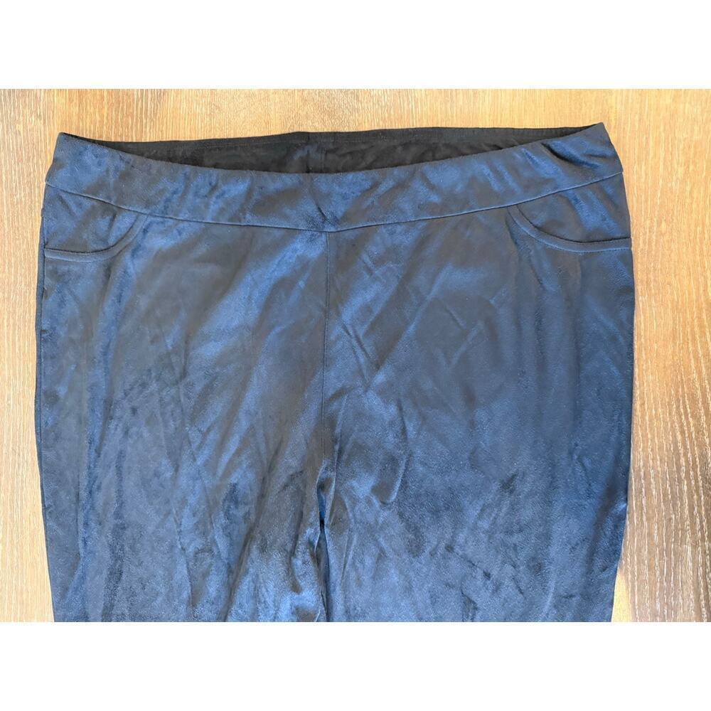 SOFT SURROUNDINGS Black Faux Suede Pull On Pants Women size P XL - Picture 3 of 6